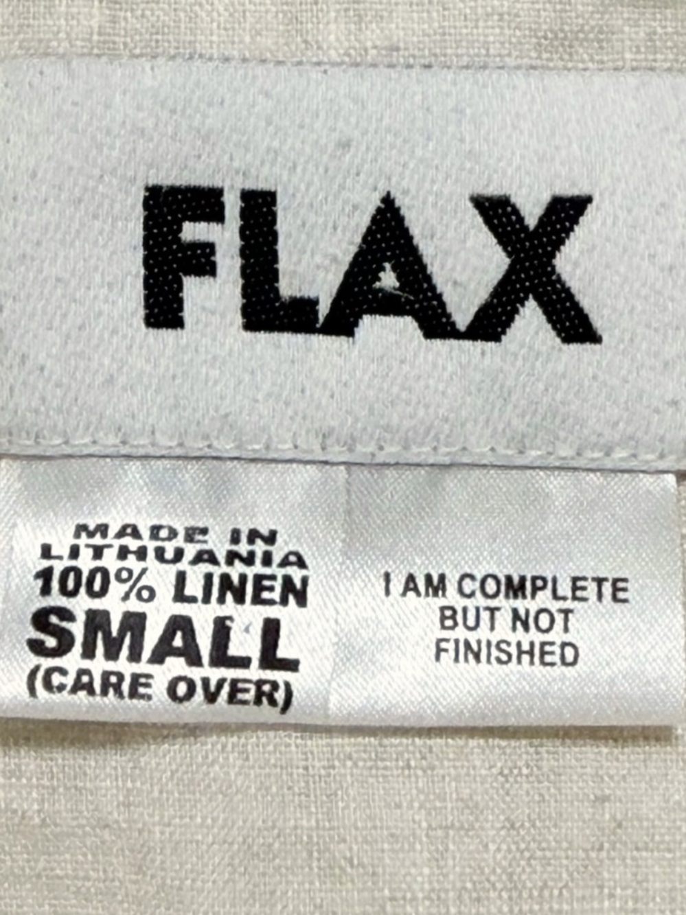 FLAX Natural 100% Linen Relaxed Short Sleeve Button Front Camp Shirt Small - Picture 9 of 12